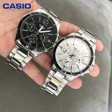 Casio 3-Eye Business Watch For Men, Waterproof Stainless Steel Quartz Wristwatch, Multi-Color Versatile Commute Watch - one-size - View 3