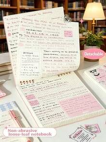 1本高品質筆記本，60頁/120張，復古方格翻頁筆記本，可拆卸方格紙便條本，返校季禮物必備 - 多款式 - 查看 3
