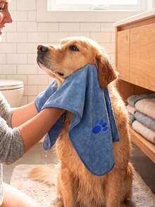 1/3/5pcs Customized Name & Paw Print Embroidered Pet Towels, Quick-Dry Microfiber Bath Towels, Suitable For Dogs And Cats, Perfect For Puppy Bathing, Beach, Camping And Daily Use, Multiple Colors Available, Suitable For Small/Medium/Large Pets - Multicolor - View 7