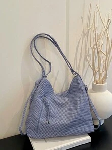 Large Capacity Korean Style Backpack New Crossbody Bag Fashion Versatile Commuter Shoulder Tote Bag - Blue - View 6