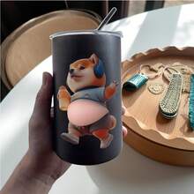 3D Sticker 1片/2片/5片創意炸雞貼紙 柴犬肚肚小狗貼紙 肚肚狗收藏印花貼紙 剪貼簿裝飾 - 淺藍色 - 查看 5