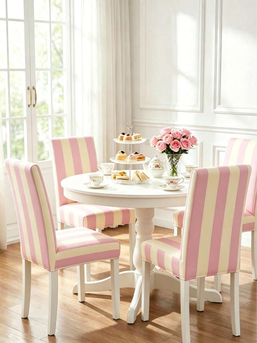 1/4/6pcs Geometric Plant Print Milk Silk Chair Covers, Modern Minimalist Digital Print Elastic Dining Chair Covers, All Season Suitable For Living Room, Home, Restaurant, Banquet, Party, Holiday Decoration
