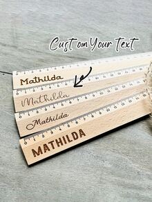 Personalised Rulers,Custom Wooden Ruler,Personalized Name, 15cm Long, Suitable For Stationery Enthusiasts, Fashionable Ruler For Birthday,Office Use, Daily Tasks And Students,Back To School - Multicolor - View 5
