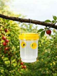 3/2/1 pièce Piège à guêpes rond en PP, boîte de capture d'abeilles suspendue à l'extérieur, attrape-insectes réutilisable, sans électricité requise, matériau plastique, répulsif et tueur d'abeilles et de guêpes - A - Voir 6
