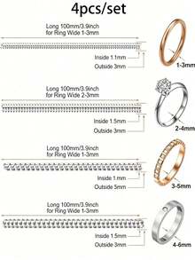 Bộ 1/4/8 miếng đệm chỉnh size nhẫn 4 kích cỡ, miếng đệm cao su trong suốt điều chỉnh được, bộ chỉnh size nhẫn phù hợp cho nhẫn bị rộng, miếng đệm ngăn, bộ kẹp xoắn silicone - nhiều màu - Xem 13
