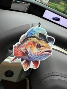 "Don't Duck With Me" Anatra Divertente & Pesce Bass da Pesca Frescante per Auto, Durata 60-90 Giorni, Senza Alcol, Resistente al Calore, Eliminatore di Odori, Aromaterapia da Appendere per Auto Casa Camera da Letto Bagno, Decorazione Auto Umoristica & da Pesca & Segnalibro - Profumo di rosa, iris e cedro - Visualizzare 3