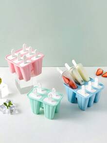 6-Cavity Silicone Popsicle Mold, Solid Multi-Cavity Popsicle Mold, Reusable, Suitable For Home Kitchen Refrigerator, DIY Ice Cream Making, Summer Party Supplies, Summer Essentials, Suitable For Travel, Wedding, Birthday, Graduation, Back To School - Mold - View 6