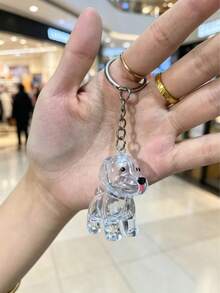 1pc Transparent Cute Dog Hair Storage Hook Decoration Pet Hair Collection Box Key Ring Souvenir Collection Bag Friends And Family Gifts - Multicolor - View 11