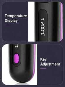 LEVIATECH Brosse lissante portable sans fil, peigne lissant mini rechargeable avec plusieurs réglages de température, affichage LED, conception anti-brûlure pour les femmes, coiffage en voyage - Multicolore - Voir 8