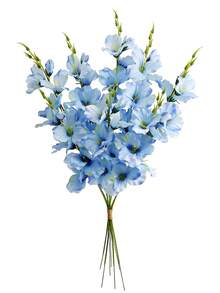 2/6件 55cm 人造水仙花與木蘭花絲綢花，居家客廳婚禮桌面裝飾，浪漫主題 - 藍色 - 查看 6