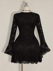 Women Midi Dresses - Black - View 10
