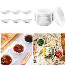 6pcs Ceramic Seasoning Dishes, Sushi Dipping Bowl, Vinegar Spice Sauce Dishes, Mini Appetizer Plates, Saucer Kitchen Tableware - 1 - View 1