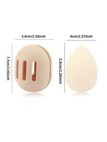 2 Pieces Of Cosmetic Sponge Bracket With Cosmetic Eggs, Double-Sided Breathable Silicone Cosmetic Mixer Protective Cover, Suitable For Travel Or Daily Life, Shatterproof Cosmetic Travel Box Is Quick-Drying And Easy To Carry. - Multicolor - View 3
