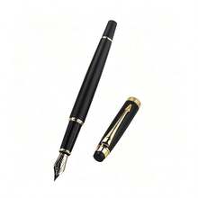 1pc Luxury Metal Fountain Pen, 0.5mm Fine Nib, Smooth Writing Signature Pen For Business Office, Classic Retro Design With Gift Option - 839 102 - View 4