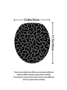 1/3/4件組灰色豹紋浴室浴簾套裝，72*72英吋防水耐用浴室裝飾配件，含12個掛鉤－馬桶蓋墊、防滑浴室地墊與柔軟地毯，聚酯纖維布料－可機洗－適合節日裝飾、居家/臥室/住宅/西式/夏季/房間裝飾 - 豹紋 - 查看 6