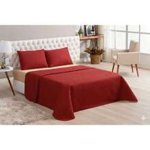 Queen Size Bedspread + Sheet Set - 紅色 - 查看 2
