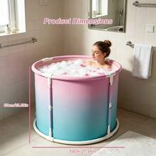 Bañera portátil plegable para uso doméstico, bañera aislada y reforzada, diseño extra alto y ancho, adecuada para baño de Body completo - A - Ver 5