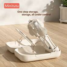 1pc Baby Multifunctional Bottle Cleaning 5pcs Set With Dust-Proof Storage Box, Draining Rack And Baby Food Utensil Cleaning Kit - Beige - View 3