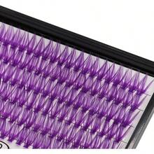 Pestaas Postizas Individuales De 12 Filas, Color Morado 40D, Bandeja, 240 Racimos, Extensiones De Volumen 3D, Grosor De 0, 07 Mm, Rizo D, Maquillaje, Pestaas Postizas Coloridas, - Negro - Ver 4