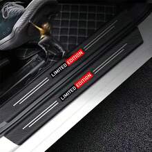 Carbon Fiber Color Car Door Threshold Protector Stickers Pedal Guards For Chevrolet Trunk Sill Scuff Plate Accessories - LE - View 4