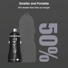 60W USB C 車用充電器－雙孔 PD 30W + 30W 高速快充適配器，超輕巧 USB C 車用充電器附 USB C 傳輸線，相容 iPhone// 等更多機型－黑色 - A - 查看 4