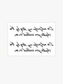 1pc Simple Flower Style English Short Sentences Tattoo Sticker, With Realistic Tattoo Design. Suitable For Daily Travel, Music Festivals, Games, Graduation Gifts. Lasts For 3-5 Days. - Black - View 4