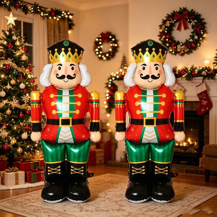 130cm Nutcracker Nut Soldier Balloon, Christmas Soldier Balloon, Suitable For Christmas And New Year Decoration - Multicolor - View 1