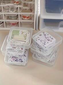 2pcs/4pcs/6pcs Small Transparent PP Storage Boxes - Multi-Functional Portable Sticker And Jewelry Storage Accessory Boxes, PP Plastic Rectangular Semi-Transparent Packaging Boxes Small Parts Boxes White Storage Boxes With Lids, Rectangular PP Plastic Boxes Rectangular Storage Boxes Transparent Storage Parts Boxes Small Product Packaging Boxes, Home School Office Desktop Storage Organizer Accessories - Transparent - View 4