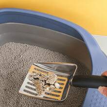 1pc Stainless Steel Cat Litter Scoop With Long Handle - Efficient Sand-Draining Design, Pet Cleaning Accessories: Perforated Cat Litter Scoop With Non-Slip Grip Design. This Quick-Filter Cat Litter Scoop Features A Hollow Mesh Design For Easy - Multicolor - View 6
