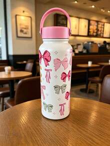 32OZ 保溫水壺 大容量 3D 圖案印花 真空雙層隔熱 保溫保冷水瓶 附手把 適合戶外運動 更便利 - 彩色 - 查看 6