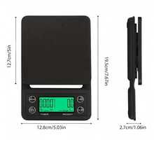 Báscula electrónica de alimentos de 3kg, medición de alta precisión, panel de pantalla digital LED, báscula de cocina con conversión de unidades, función de temporizador y función de tara, adecuada para cocina, granos de café, cocina (baterías no incluidas). - Báscula de cocina - Ver 14