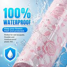 Large Size Pink Rose Cellophane Wrap Roll (40cm X 5m), Tangle-Free Floral Wrapping Film, Easy-To-Cut Clear Plastic Wrap For Flower Bouquets, Gift Baskets & Crafts - View 5