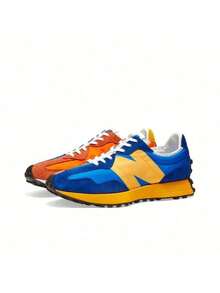 New Balance NB 327 Lightweight Versatile Leather Low-Top Casual Urban Commuter Running Shoes Unisex Blue Orange - Blue - View 17