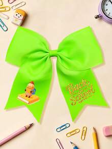 1pc Back To School Cartoon Pencil Print Large Bow Hair Clip, Preppy Style Ribbon Hairpin, Sweet Student Hair Accessory For Girls - Books and Pens - View 19