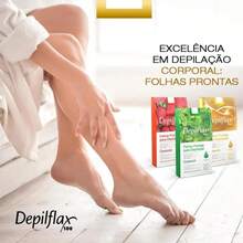 Folhas Prontas de Cera Depilatória Corporal 20 unidades Morango Hortela Natural Tuti Fruti Depilflax - natural (mel) - Visão 2