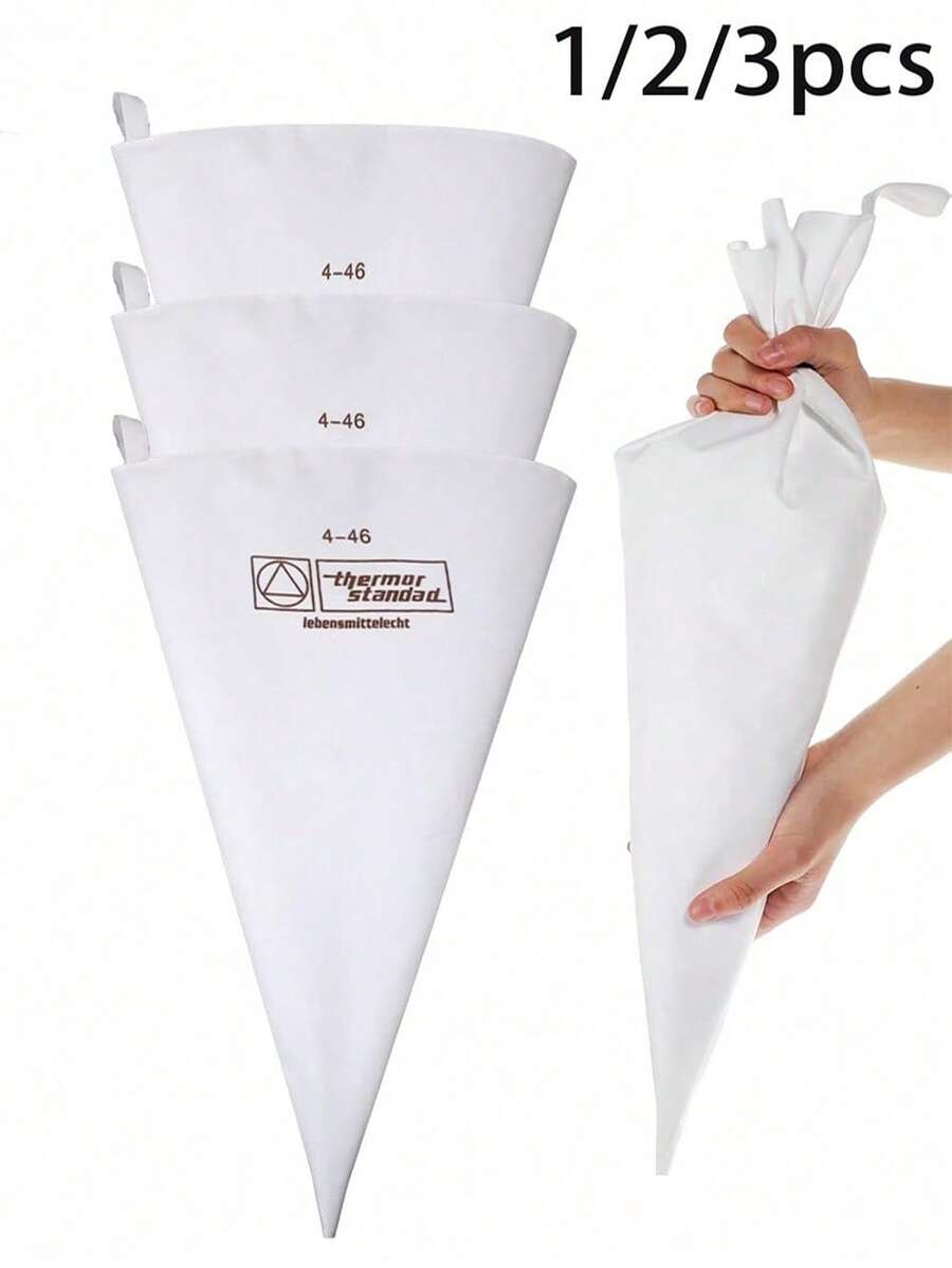 1/2/3pcs Thickened Piping Bags Cake DIY Baking Piping Tools Reusable Easter Party Wedding Gift - Apricot - View 1