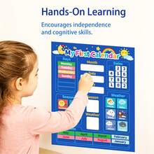 hoojojo 1 Set Blue Calendar Felt Wall Chart, Behavior Reward Wall Chart, Decorative Wall Chart, Interactive Classroom Teaching Prop, Back To School Essential, Suitable For Classroom And Office - Multicolor - View 11