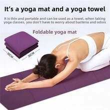 Foldable Portable Travel Yoga Mat, Non-Slip Textured Workout Mat, Thick Resilient Exercise Mat, Waterproof & Easy To Clean, Tear Resistant Fitness Mat, Space Saving Design For Home Gym, Pilates, Stretching, Indoor Workout, Travel & Outdoor Training - Multicolor - View 6