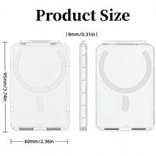 1pc Magsafe Magnetic Transparent Wallet Card Holder Stand, Compatible With IPhone 17 Air 13 12 11 14 15 16 Pro Max Plus S26 Ultra 24 - Phone Case Card Slot Protective Cover - Clear - View 7