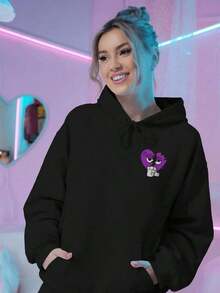 Basic Kangaroo Hoodie, Cold Weather Sweatshirt With Hood, Men's And Women's Streetwear Vibes, Winter Fashion - 黑色 - 查看 3