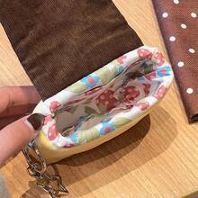 1pc Pudding Mini Coin Purse & Card Holder. Compact And Portable, Can Store Cash, Cards, Coins, Earphones & Keys. Perfect For Daily Use. - Rust - View 9
