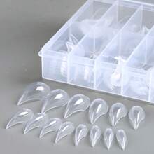 140pcs Clear Claw Nail Tips, Full Coverage Short Pointed Fake Nails, Acrylic Nail Extension Tips, Suitable For Gothic Style And Cosplay Nail Art Decoration, Professional Nail Salon And Home DIY Nail Supplies - Clear - View 11
