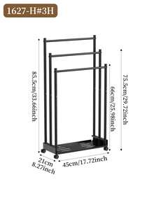 1pc 3-Tier Towel Rack With Storage Function - Freestanding, With Wheels - Heavy Duty Base, Sturdy Structure, Suitable For Various Sizes Of Towels, Bath Towels, Bathrobes, Ideal For Bathroom, Guest Room Use - Multicolor - View 12