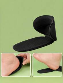 QKC 1 Pair Soft Heel Pads, Anti-Slip Heel Protectors, Suitable For High Heels And Dress Shoes - Black - View 5
