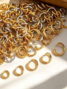 100pcs Iron Open Jump Rings, Suitable For DIY Jewelry Making, Open Round Jump Rings, Open Rings, Pendant Necklace Bracelet Connectors, Durable And Shiny Metal Surface, Perfect For Making And Repairing Jewelry - Iron Open-faced Skip Ring - View 1