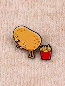1pc Cute Potato Enamel Pin, Food Lover Brooch Cufflink Badge, Suitable For Backpack, Clothing Accessory, Fashion Jewelry And Gift For Friends - Multicolor - View 6
