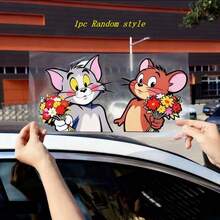 Warner Bros 2pcs/1pc Tom And Jerry Stickers, Cartoon Car Window Decals, Suitable For Vehicle Decoration, Covering Scratches, Multi-Purpose Car Decor Accessories, Cute Decorative Gift For Family And Friends. (Random Style) - Multicolor - View 13