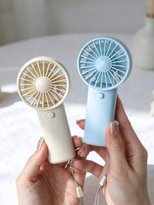 AOYI 1节AAA电池供电便携式手持单速可调户外极简迷你风扇，带挂绳 - 多色 - 查看 5