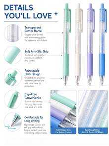 6 pezzi Penne gel acriliche creative con cielo stellato glaciale, penne a doppio uso da 0,7 mm, serie blu. Pittura, scrittura, scrapbooking, evidenziazione, colorazione, uso multi-scena. Bassa saturazione, confortevole per gli occhi, ritorno a scuola - Multicolore - Visualizzare 3