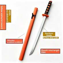 1PC Solid Wood Samurai Sword Model Toy Furniture Decor Ornament 55CM Decorative Prop Suitable For Teen Party Costume Toy Performance Prop Birthday Gift Holiday Gift Perfect Gift Present Toy - Multicolor - View 5